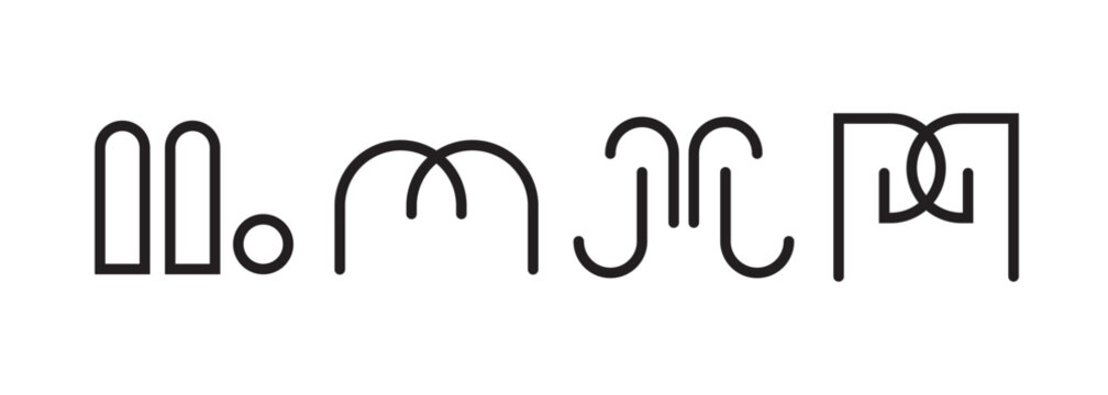 Letter M logo design symbol for brand identity. Monogram M lettering design.