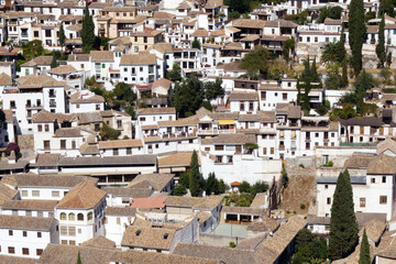 Obraz premium Granada (Spain). El Albaicín neighborhood from the Alhambra in Granada