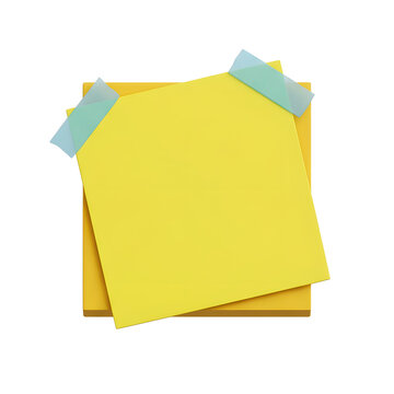 Yellow sticky note with adhesive tape