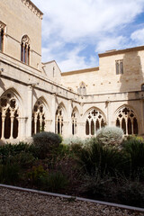 Naklejka premium Tarragona (Spain). Gothic cloister of the Royal Monastery of Poblet.