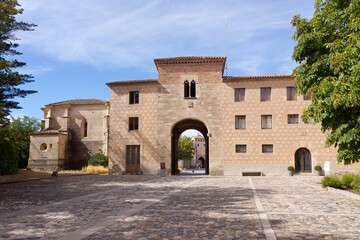 Naklejka premium Tarragona (Spain). Porta Daurada and access square to the Royal Monastery of Poblet.