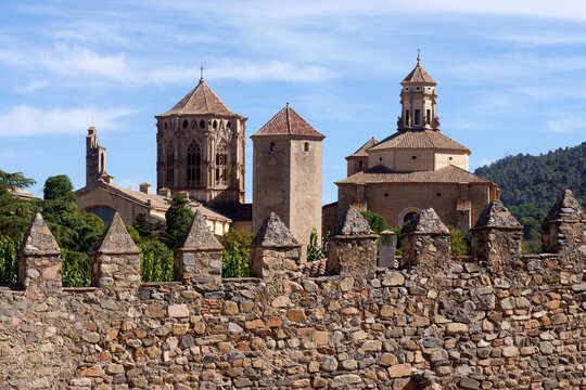Tarragona (Spain). Medieval walls of the Royal Monastery of Poblet.