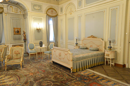 Bucharest (Romania). Bedroom inside the Cotroceni Palace in the city of Bucharest.
