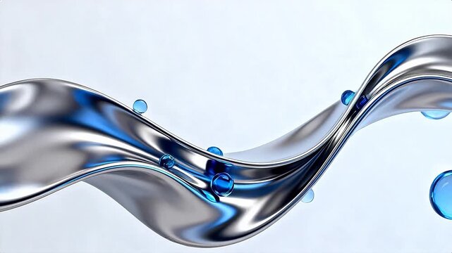 Abstract metallic liquid wave