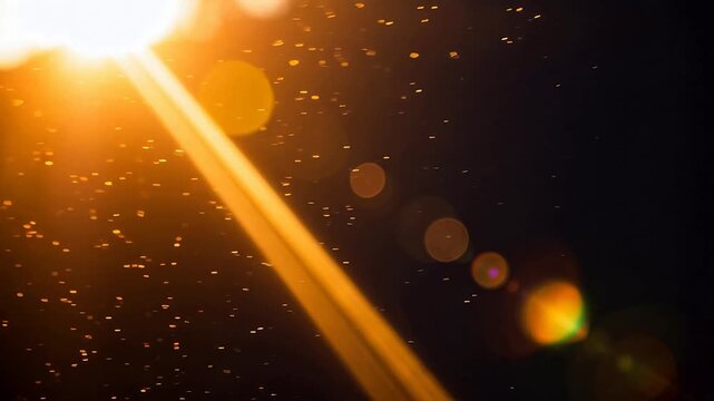 Sunlight rays and bokeh effect