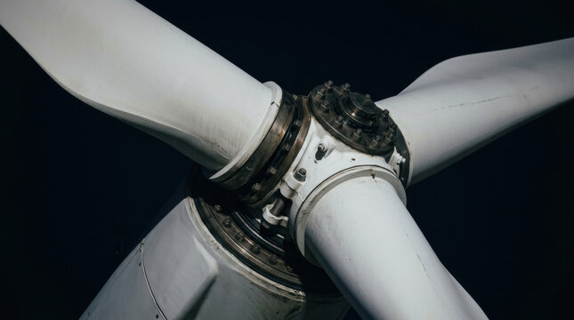 Wind turbine blade wind turbine hub wind energy renewable energy clean energy wind power turbine blade close up mechanical part energy technology