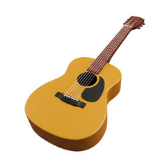 Fototapeta premium 3D render of an acoustic guitar