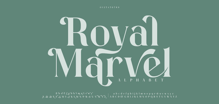 Royal Marvel Elegant luxury alphabet font logo. Typography modern classic lettering serif italic fonts decorative wedding vintage retro logos. vector illustration