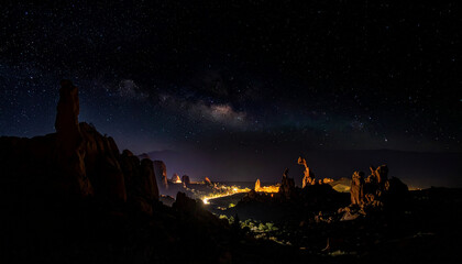 Starry Night Over Mountain Village