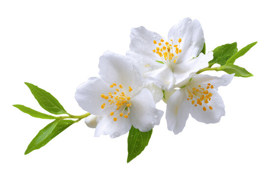 White jasmine with fragrant form isolated on white background, Clipping Path, png
