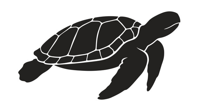 Black Sea Turtle Silhouette