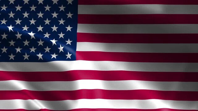 American Flag Waving in the Wind Seamless 3D Loop Animation