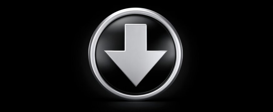 Sleek silver arrow sharply pointing downward for clear directional guidance
