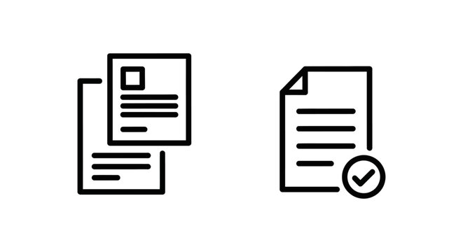 Print layout preview and page proof document icons with document business template management verification validation standard official printing publishing
