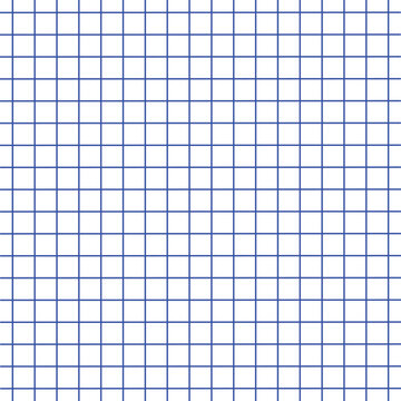 Seamless Grid Pattern Background with Blue Lines on White Square Graph Paper Texture