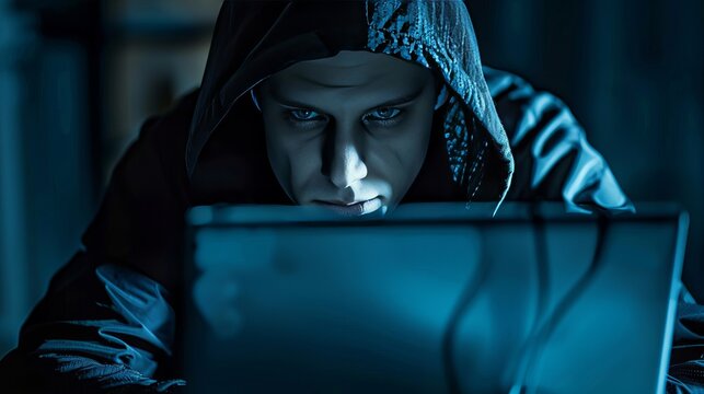 Understanding cybercrime risks  a dark depiction of a hacker breaching system security