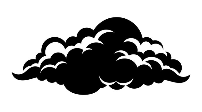 Black Cloud Silhouette with Subtle Lunar Glow