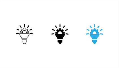Modern outline light bulb icon set. representing innovation, creative thinking, inspiration, ideas, technology, and problem solving. © bang