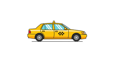 Obraz premium Yellow Taxi Cab Side View.