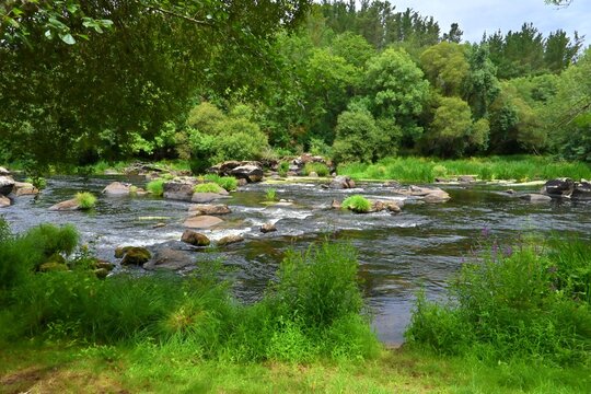 Landscape of the Mi&ntilde;o River in the vicinity of Lugo, Spain