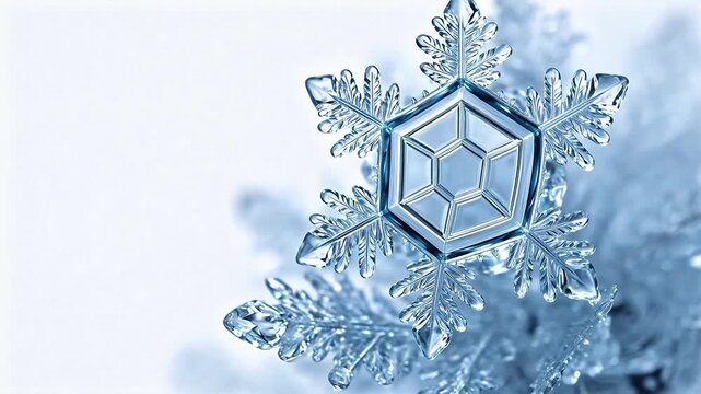 Closeup of a detailed snowflake