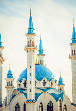 Kazan kremlin, Russia, 29 Jule 2015, Muslim mosque, religious building Islam