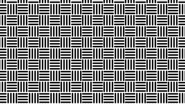 Repetitive woven basket weave pattern texture animation isolated on white background