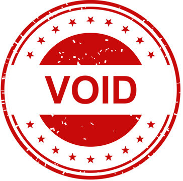 Bold red void stamp with stars Vector, illustration