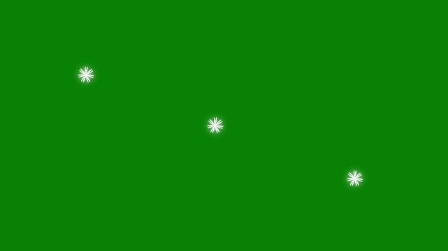 Cosmic starry sky with twinkling glitter stars, magic gold starlight sparkle animation on green screen chroma key background, night sky glow effect, 4k loop