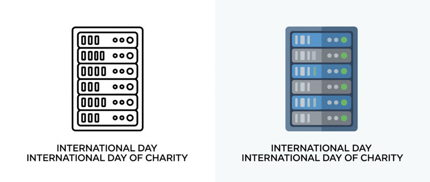 Server Rack Icons for International Day of Charity Concept
