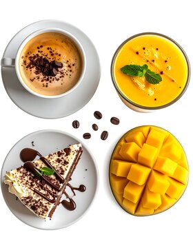 Assorted Desserts and Tropical Fruits Display.