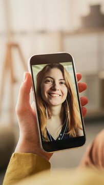 Having a video call at home