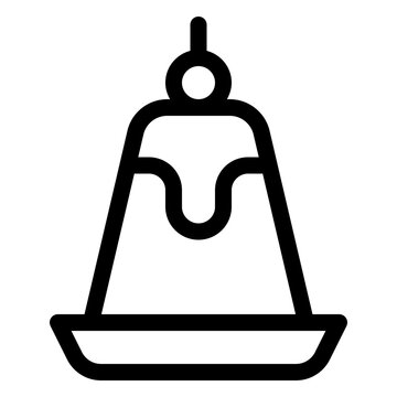 Sweet Caramel Pudding Dessert Line Icon