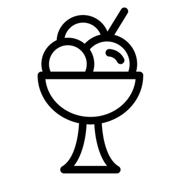 Sweet Ice Cream Cup Line Icon