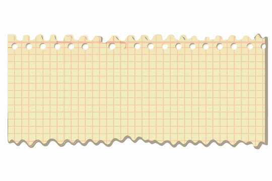 Torn graph paper strip with punched holes vector illustration