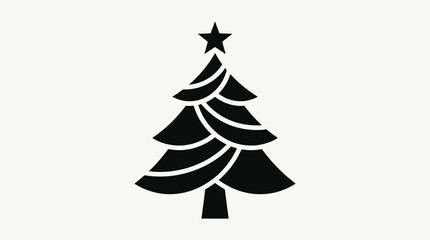 Obraz premium Minimalist Christmas tree icon featuring a stylized evergreen tree.