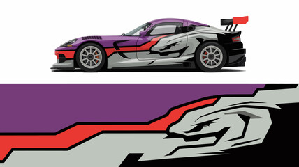 Modern Sports Car with Aggressive Racing Livery Design. © visual