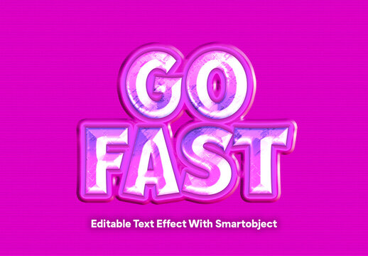 Editable Glossy 3D Bubble Text Effect Template