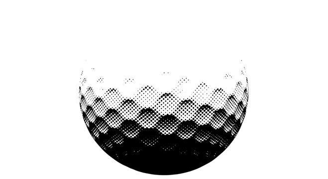 Abstract Halftone Golf Ball Graphic Design