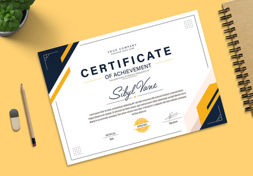 Modern Professional Certificate Template Design