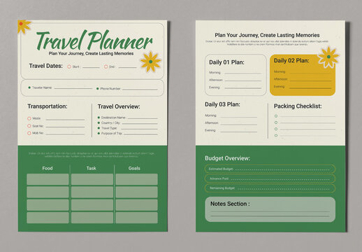 Vacation And Travel Planner Template