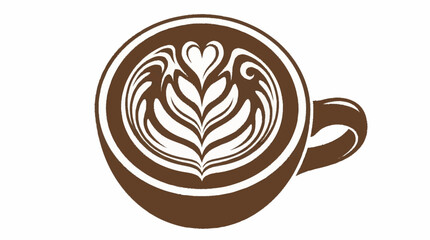 Beautiful latte art in a coffee cup with heart design. © ArtNote