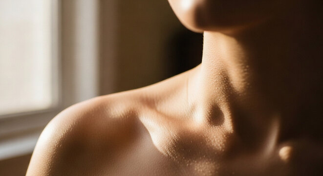 Person&acirc;&euro;&trade;s Shoulder in Soft Light Near Window