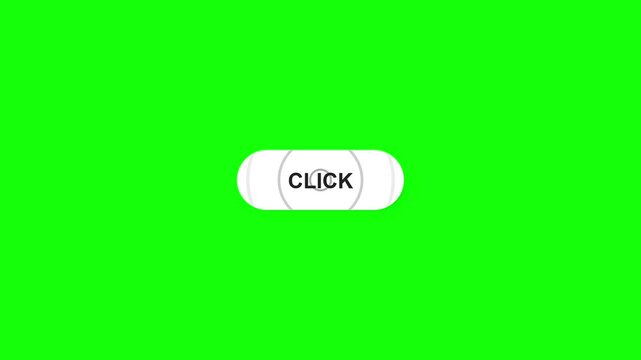 Interactive click button animation featuring a modern white design element on a vibrant green video background