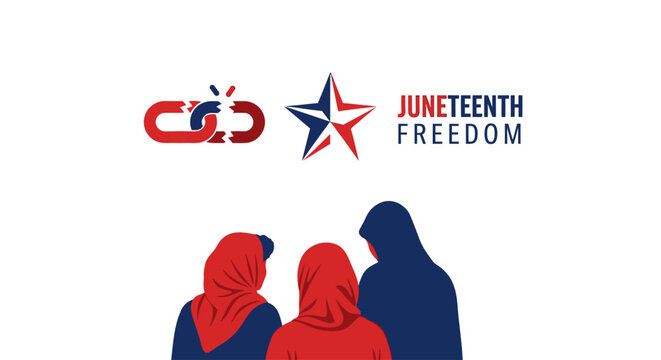 Silhouettes of Three People United by Freedom Theme.
