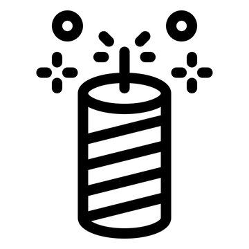 Celebration Firecracker Spark Line Icon