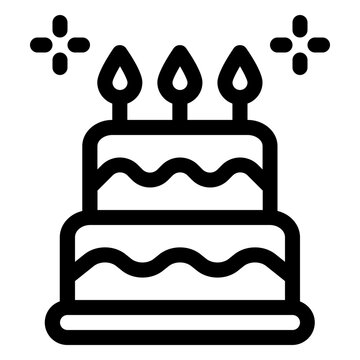 Birthday Cake Candles Line Icon