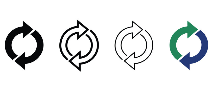 Circular arrows icons set for rotation and exchange concepts  symbolizing movement and change  arrows in a circle
