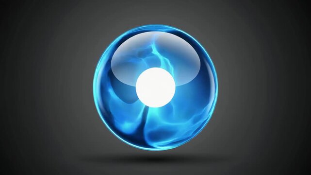 Photo animation spins transparent blue sphere models. White circle tracks field planetary coordinate curves. Cyber abstract smoke waveforms loop fluid vector light lines.