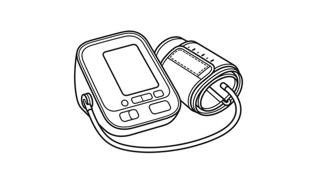 Digital Blood Pressure Monitor Vector Illustration